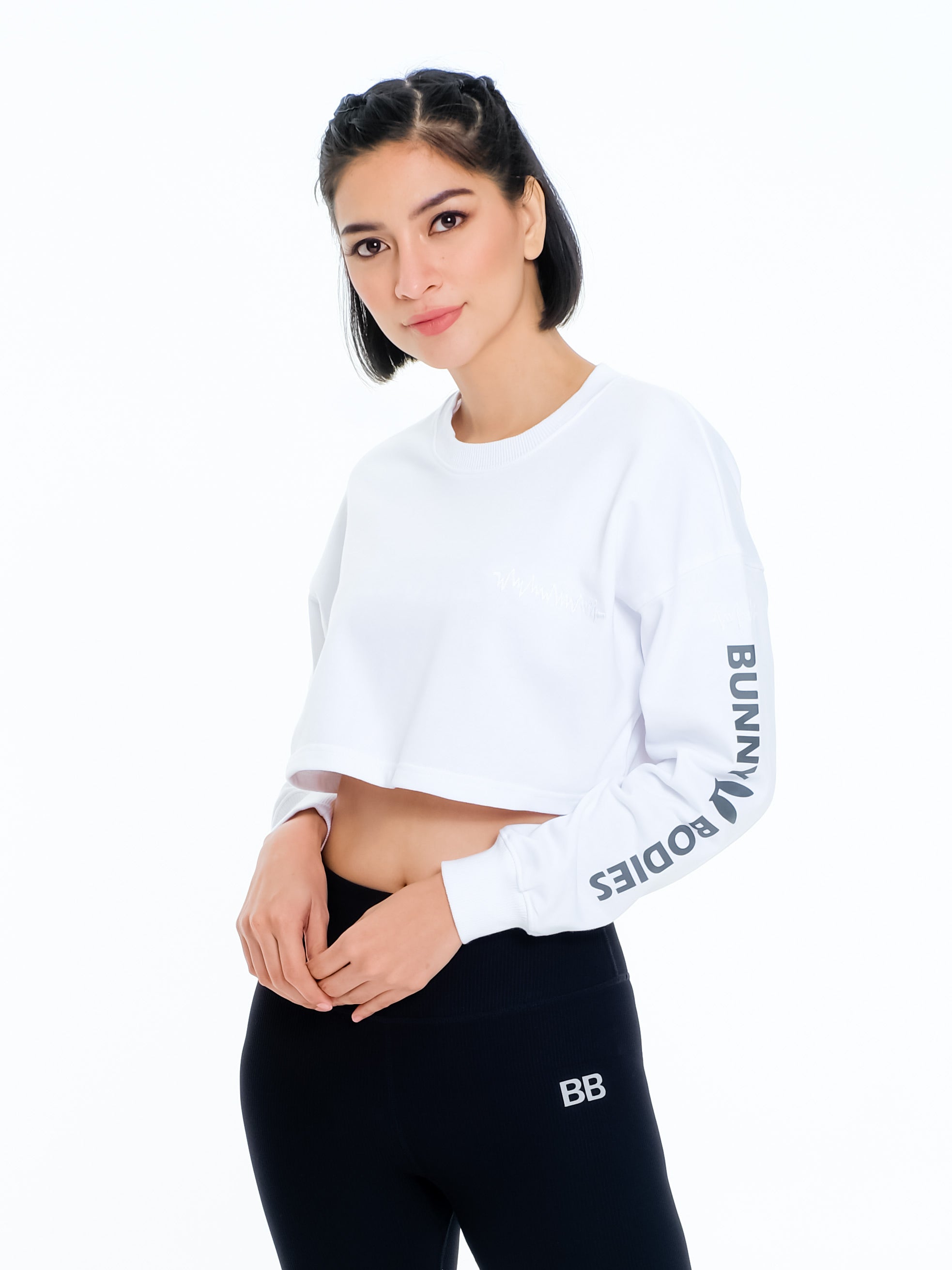 Bunny Bodies Vibin' Crop Sweater - White