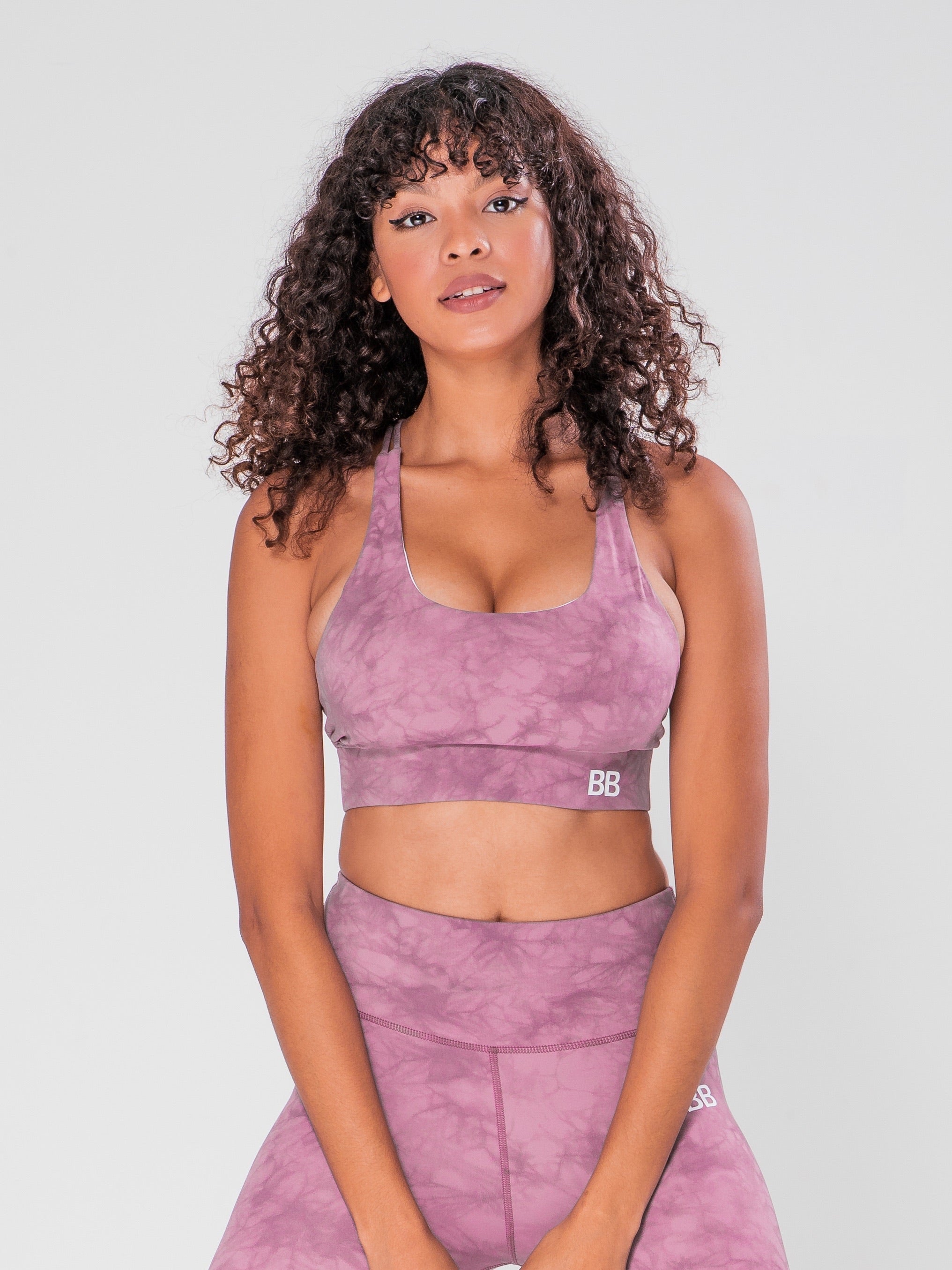 Tie Dyed Party Sports Bra - Plum