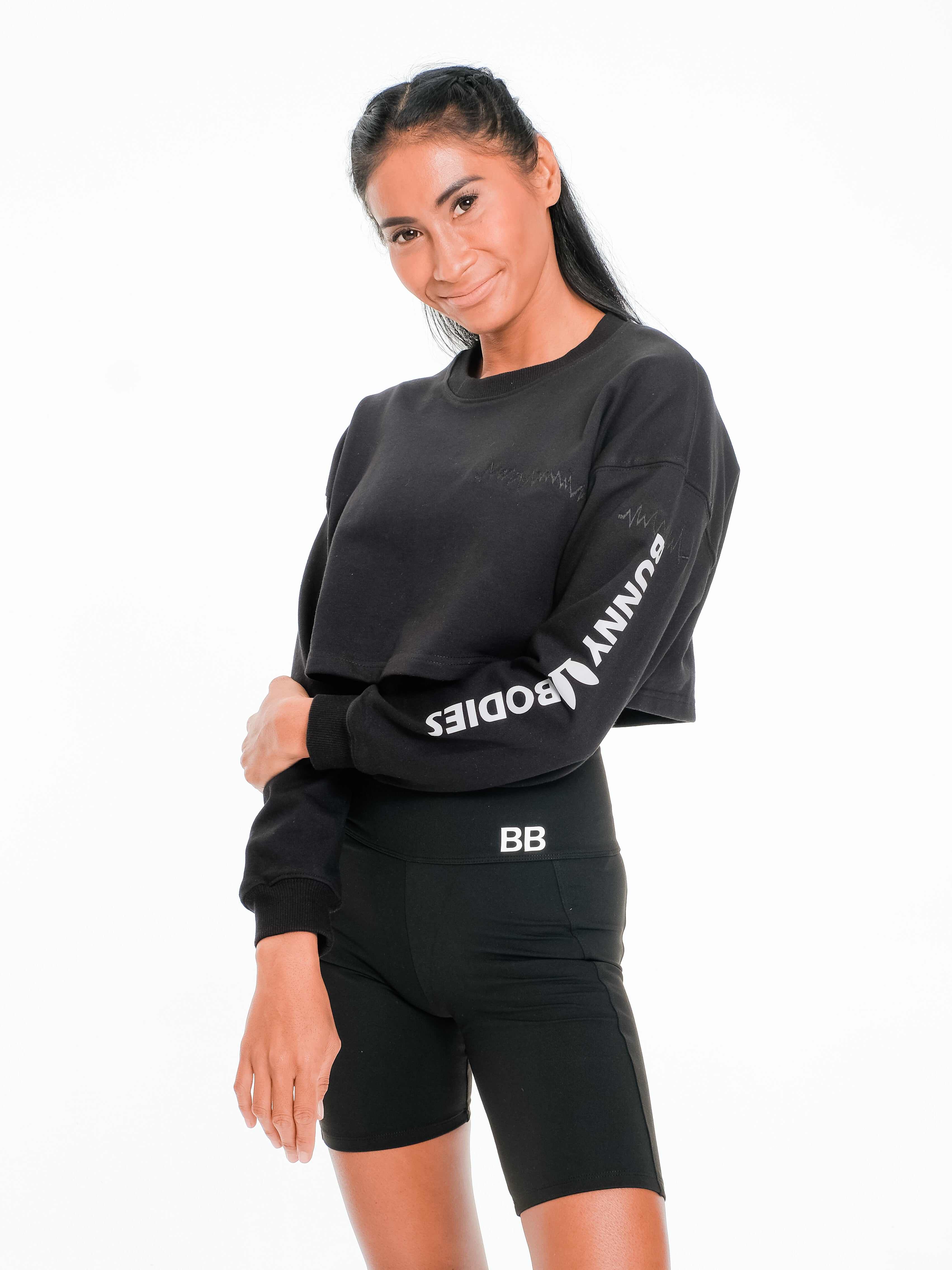 Bunny Bodies Vibin' Crop Sweater - Black