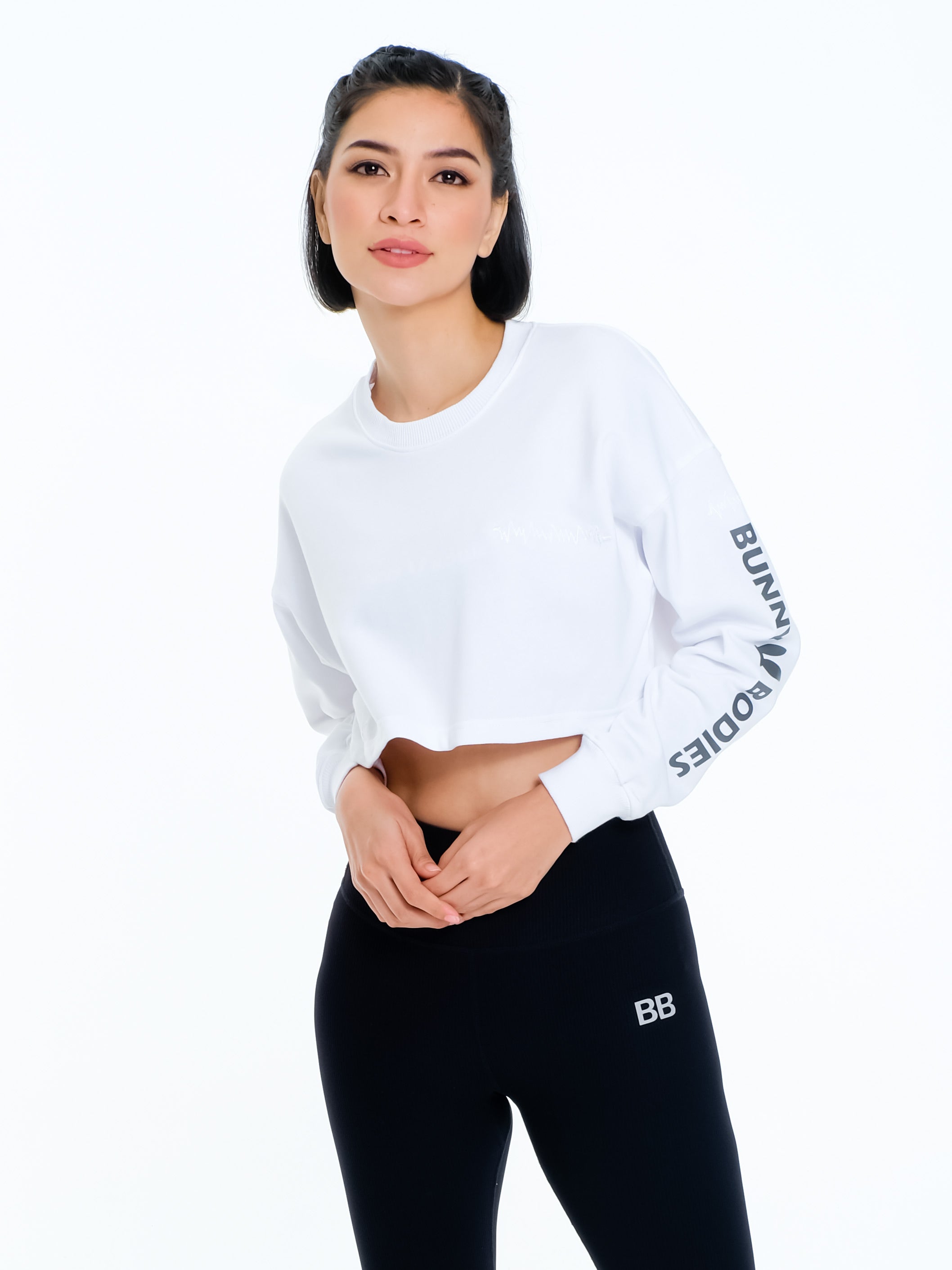 Bunny Bodies Vibin' Crop Sweater - White