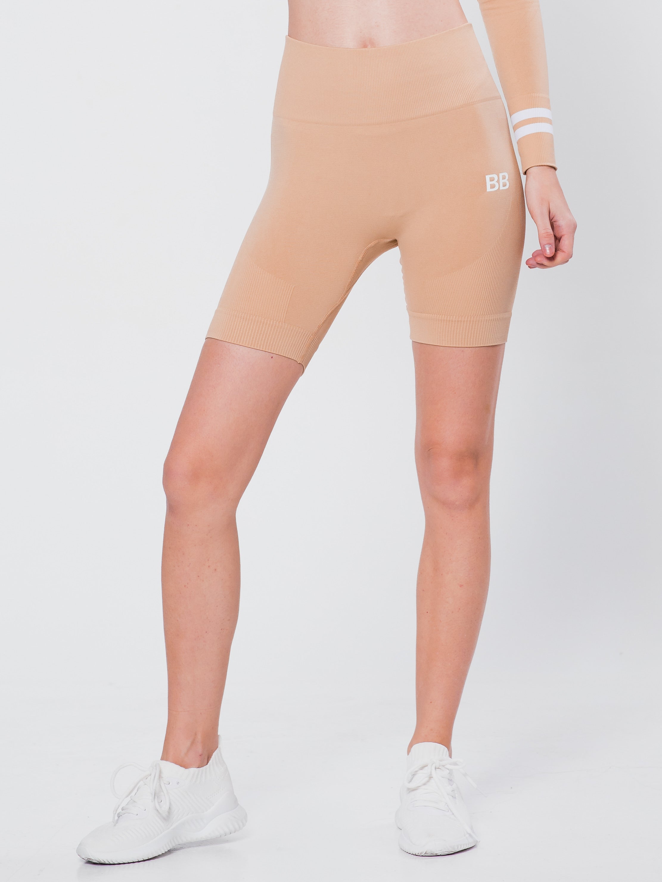 Preppy Biker Shorts - Nude