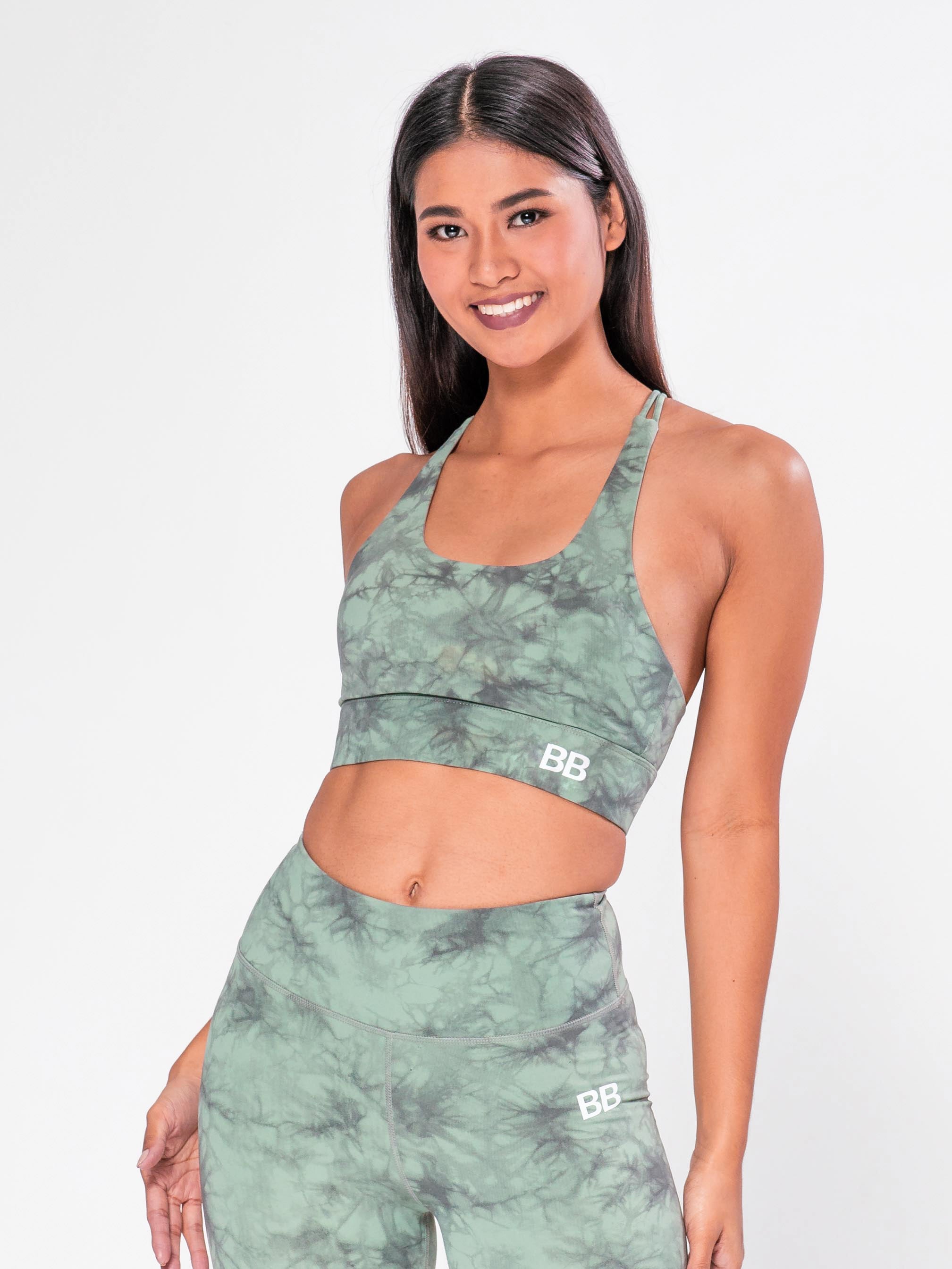 Tie Dyed Party Sports Bra - Forest
