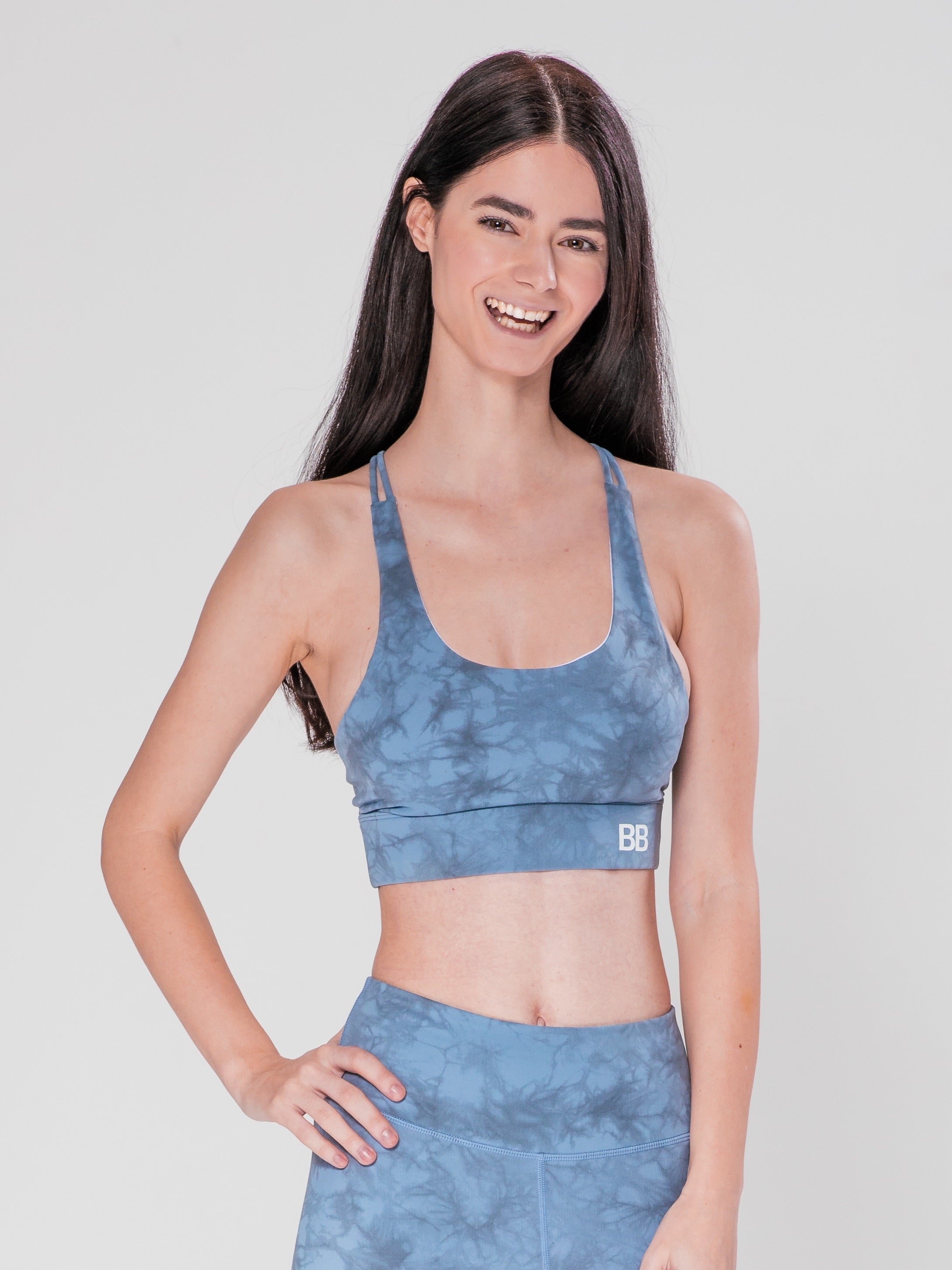 Tie Dyed Party Sports Bra - Indigo