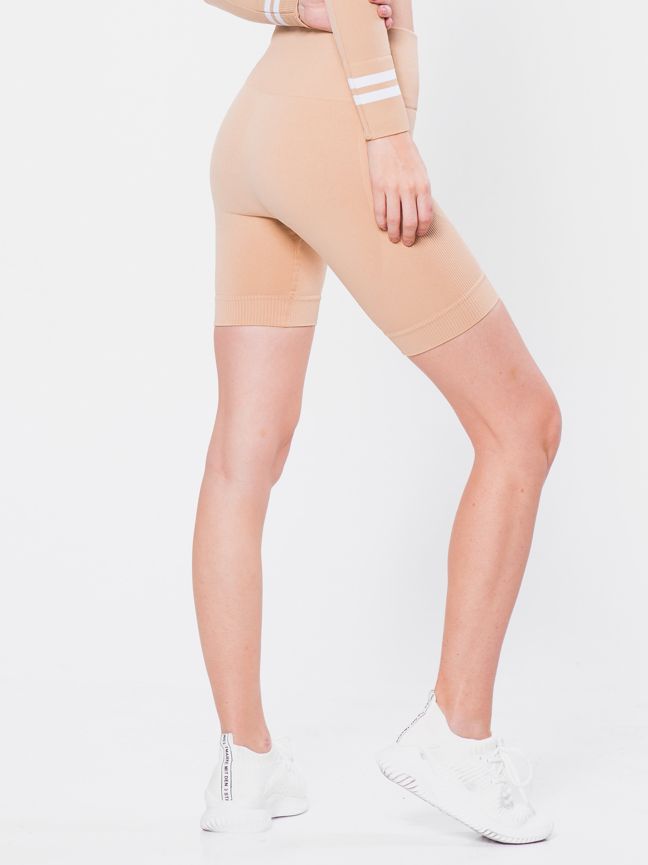 Preppy Biker Shorts - Nude